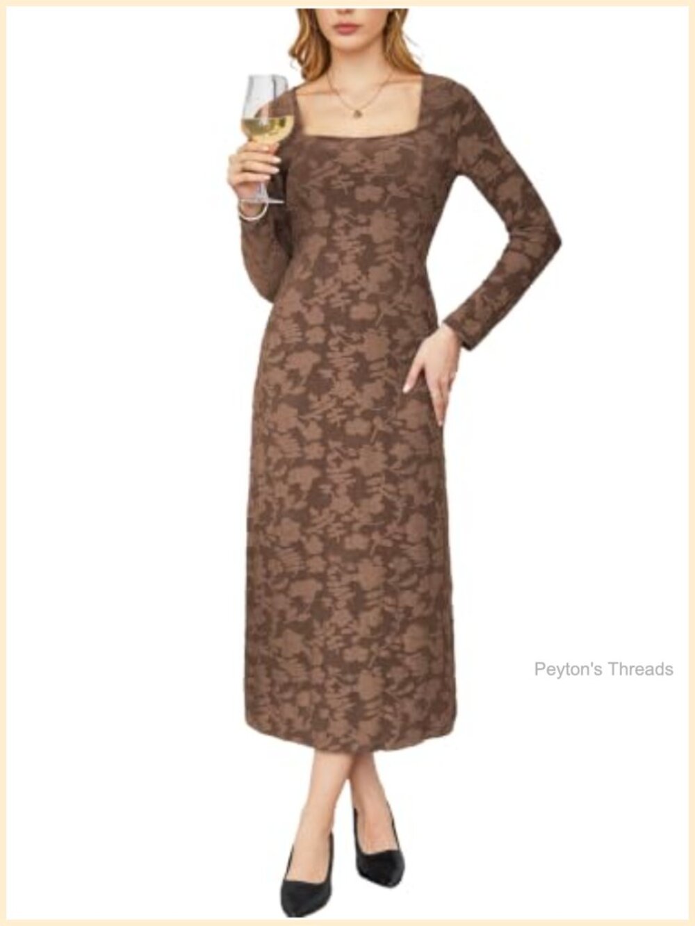 Kikibell Long Sleeve Floral Bodycon Maxi Dress Mesh Formal Wedding Guest